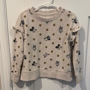 Disney Beige Polka Dot Mickey & Friends Sweatshirt with Gold Dots